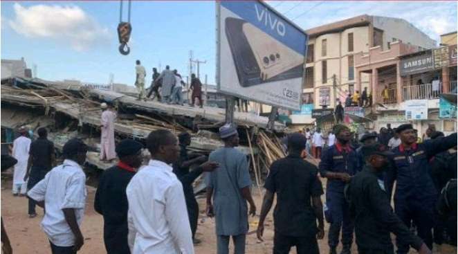 Many People Feared Trapped Under multiple -Story building collapse in Kano State